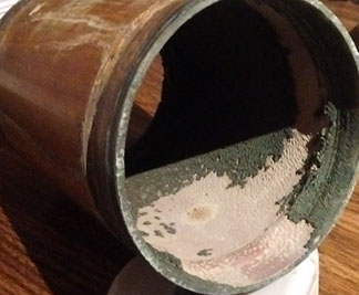 Copper pipe pinhole leak example